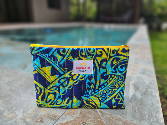 Pochette tatoo bleue et jaune